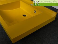 Umyvadlová deska Flexible 47 s dvěma umyvadly Massive 42x37cm_hořčicová žlutá (RAL 1021)