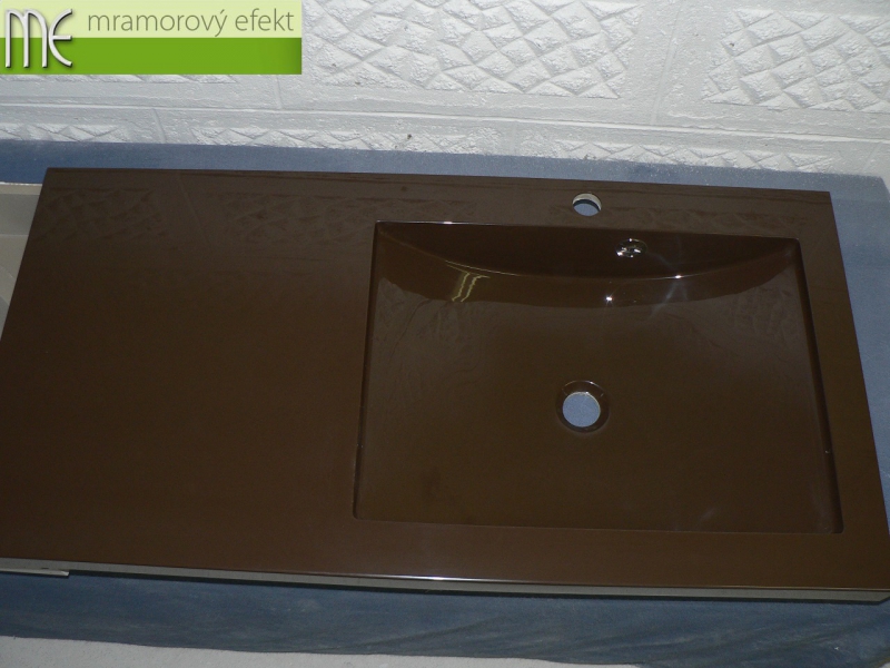 Waschtisch nach Mass mit Waschbecken ARCTIC_RAL 8028 - Umyvadlové desky