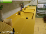 ME sro_umyvadlova deska_2 x umyvadlo ARCTIC_zluta RAL 1021_Waschtisch nach Mass_2x ARCTIC Becken_Rapsgelb RAL 1021