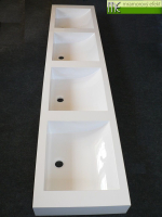 Čtyřumyvadlová deska s obdélníkovými umyvadly typu massive 42