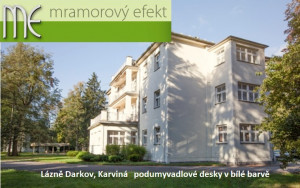 Lázně Darkov (Karviná) - bílé desky pod umyvadla ve Společenském domě