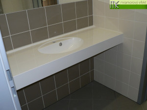 Brno Waterworks and Sewerage, a.s._Brno - Pisarky, countertops Flexible47 with oval integrated washbasins FJORD50
