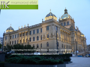 Historic building of the National Museum, Wenceslas Square_Prague_custom made countertops with integrated washbasins Fjord50